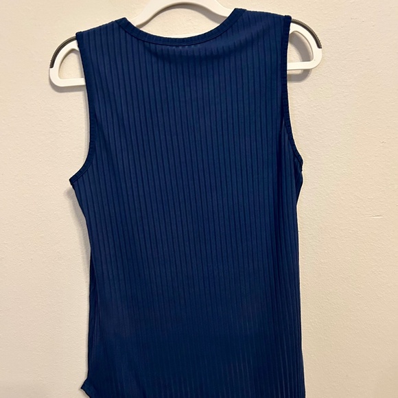 Navy Blue Ribbed Tank Top, NEVER WORN, Size Small - Picture 2 of 7